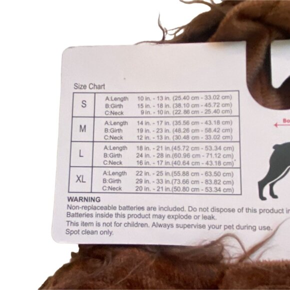 Halloween Pet Costume-Spider W/ Light Up Eyes-Brown-Size Small-NWT - Picture 5 of 5